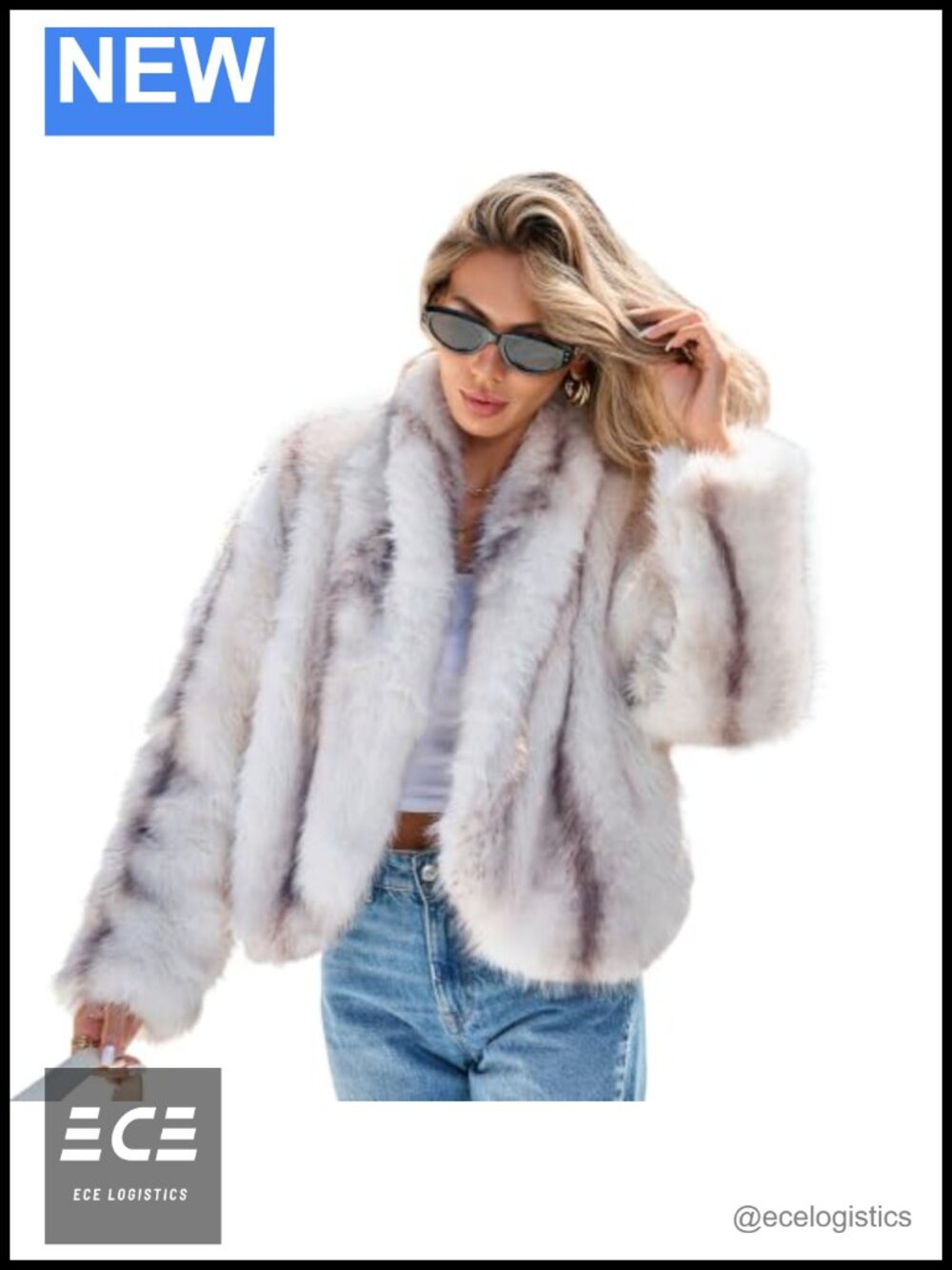 Open Front Faux Fur Jacket Wide Lapel Shaggy Furry Coat